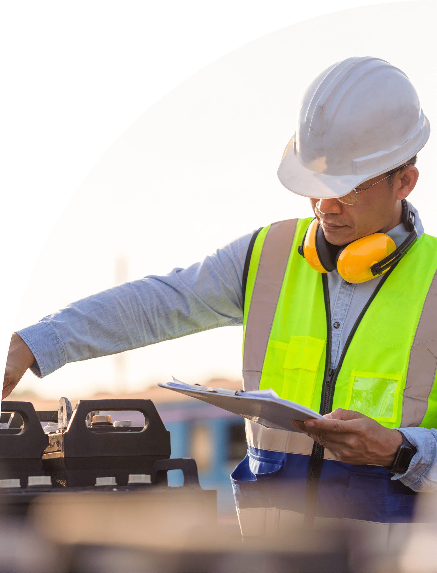 Inspecteur bij EOS-installatie